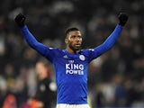 Leicester City's Kelechi Iheanacho celebrates after the match on December 28, 2020