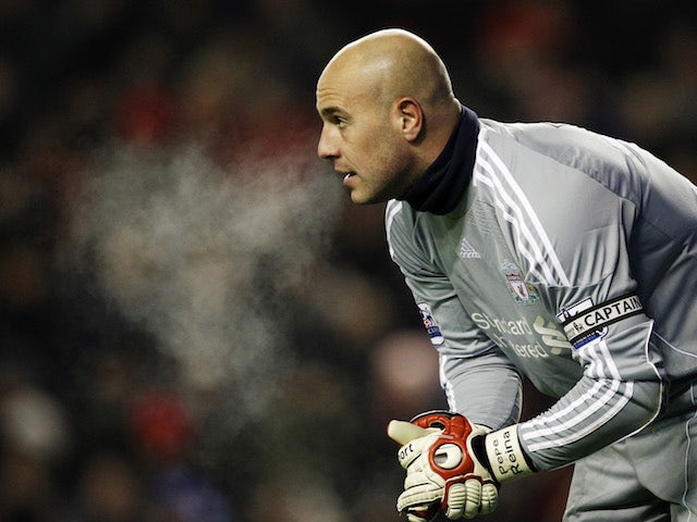 Pepe Reina pictured for Liverpool in 2010