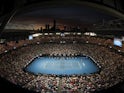 General view of the Rod Laver Arena during the match between Serbia's Novak Djokovic and Spain's Rafael Nadal on January 27, 2019