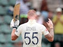 England's Ben Stokes celebrates his century on January 17, 2020