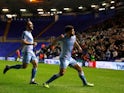 Coventry City's Maxime Biamou celebrates scoring their first goal on January 14, 2020