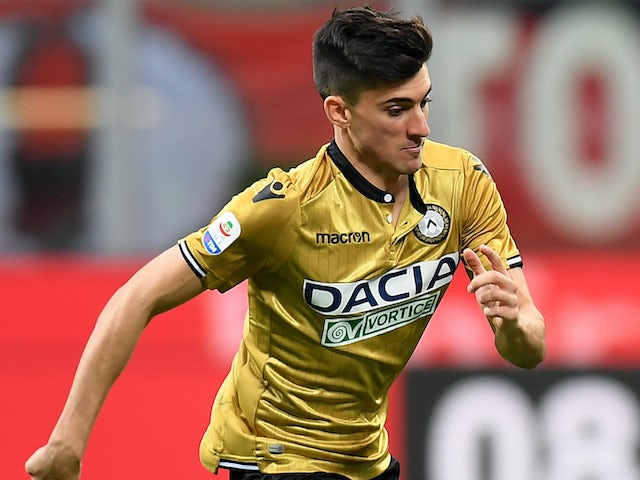 Ignacio Pussetto in action for Udinese on April 2, 2019