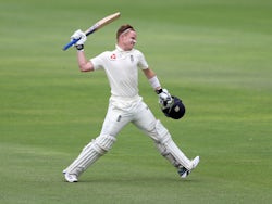 England's Ollie Pope celebrates his century on January 17, 2020