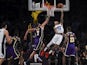Orlando Magic guard Markelle Fultz (20) shoot a layup past Los Angeles Lakers center JaVale McGee (7) during the second half at Staples Center on January 16, 2020