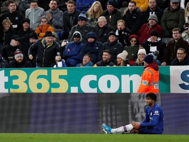 Chelsea's Reece James suffers knee injury against Newcastle United in the Premier League on January 18, 2019.