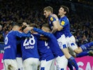 Schalke 04's Suat Serdar celebrates scoring their first goal with teammates on January 17, 2020