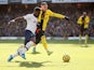 Watford's Gerard Deulofeu in action with Tottenham Hotspur's Serge Aurier in the Premier League on January 18, 2020