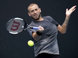 Dan Evans in action at the Australian Open on January 20, 2020