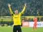 Erling Braut Haaland celebrates scoring for Borussia Dortmund on January 24, 2020