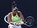 Britain's Heather Watson in action during the match against Belgium's Elise Mertens on January 23, 2020