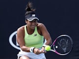Britain's Heather Watson in action during the match against Belgium's Elise Mertens on January 23, 2020