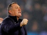 Tranmere Rovers manager Micky Mellon celebrates after the match on January 23, 2020