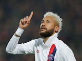 Paris Saint-Germain's Neymar celebrates scoring their second goal from the penalty spot on January 26, 2020