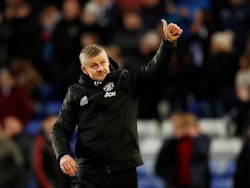Manchester United manager Ole Gunnar Solskjaer celebrates after the match on January 26, 2020