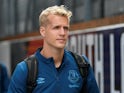 Jonas Lossl in Everton gear on August 10, 2019