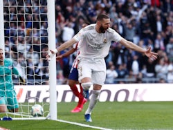 Karim Benzema celebrates opening the scoring for Real Madrid on February 1, 2020