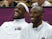 Lebron James (L) and Kobe Bryant of the U.S. smile during the men's preliminary round Group A basketball match against Nigeria at the Basketball Arena during the London 2012 Olympic Games August 2, 2012