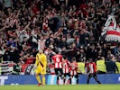 Athletic Bilbao's Inaki Williams celebrates scoring their first goal with teammates on February 6, 2020