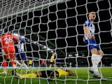 Adrian Mariappa scores an own goal for Brighton on February 8, 2020