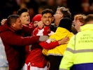 Tyler Walker celebrates scoring for Forest on February 8, 2020