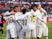 Real Madrid's Luka Jovic celebrates scoring their fourth goal with teammates on February 9, 2020