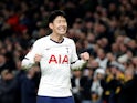 Tottenham Hotspur's Son Heung-min celebrates scoring their third goal on February 5, 2020