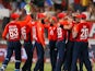 England celebrate their victory over South Africa at Kingsmead Cricket Ground in Durban, South Africa on February 14, 2020