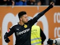 Borussia Dortmund's Jadon Sancho celebrates scoring their third goal in January 2020
