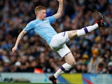 Kevin De Bruyne in action for Manchester City on January 18, 2020
