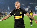 Inter Milan's Ashley Young celebrates scoring their first goal on February 17, 2020