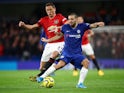 Chelsea's Mateo Kovacic in action with Manchester United's Nemanja Matic in the Premier League on February 17, 2020