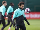 Mohamed Salah during Liverpool training on February 17, 2020