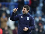 Huddersfield Town manager Danny Cowley gives a thumbs up to the crowd at the end of the match on February 29, 2020