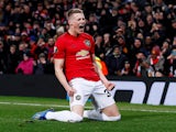 Manchester United's Scott McTominay celebrates scoring their third goal on February 27, 2020