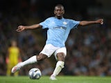 Shaun Wright-Phillips pictured during Vincent Kompany's Manchester City testimonial in September 2019
