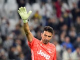 Juventus' Gianluigi Buffon acknowledges fans after the match in October 2019