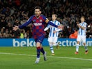 Barcelona's Lionel Messi celebrates scoring their first goal on March 7, 2020