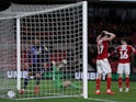 Nottingham Forest's Lewis Grabban scores their second goal on March 2, 2020