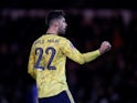Arsenal's Pablo Mari celebrates at the end of the match on March 2, 2020