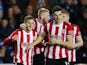 Sheffield United's Billy Sharp celebrates scoring their second goal with teammates on March 3, 2020