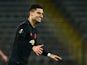 Manchester United's Andreas Pereira celebrates scoring their fifth goal on March 12, 2020