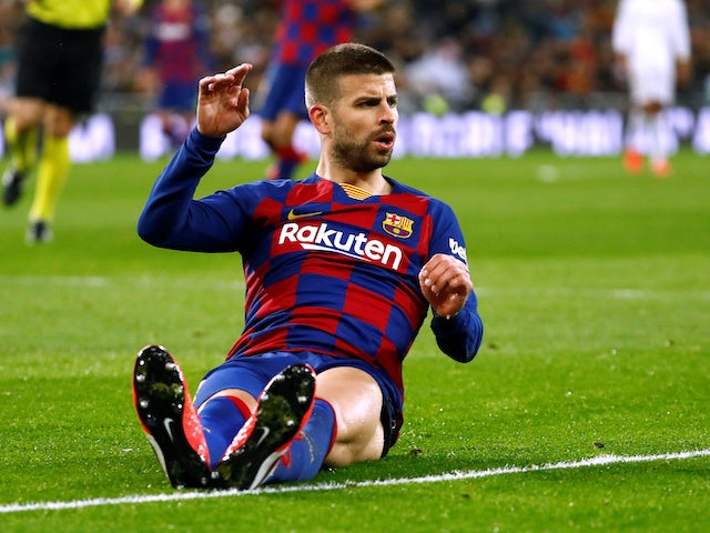 Gerard Pique in action for Barcelona on March 1, 2020