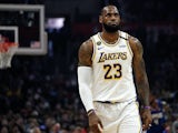 LeBron James in action for the Lakers on March 8, 2020
