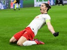 RB Leipzig's Marcel Sabitzer celebrates scoring their first goal on March 10, 2020