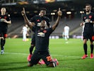 Manchester United's Odion Ighalo celebrates scoring their first goal on March 12, 2020