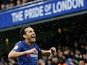 Chelsea's Pedro celebrates scoring their second goal on March 8, 2020