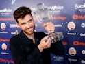 Duncan Laurence celebrates winning the Eurovision Song Contest on May 19, 2019