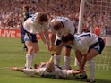 England players celebrate at Euro 96