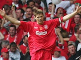 Steven Gerrard celebrates Liverpool winning the FA Cup in May 2006