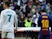Real Madrid's Cristiano Ronaldo and Barcelona's Lionel Messi leave the pitch at halftime in 2017
